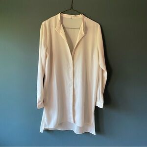 Oak + Fort Elegant Cream Long Sleeve Blouse workwear office layer soft​